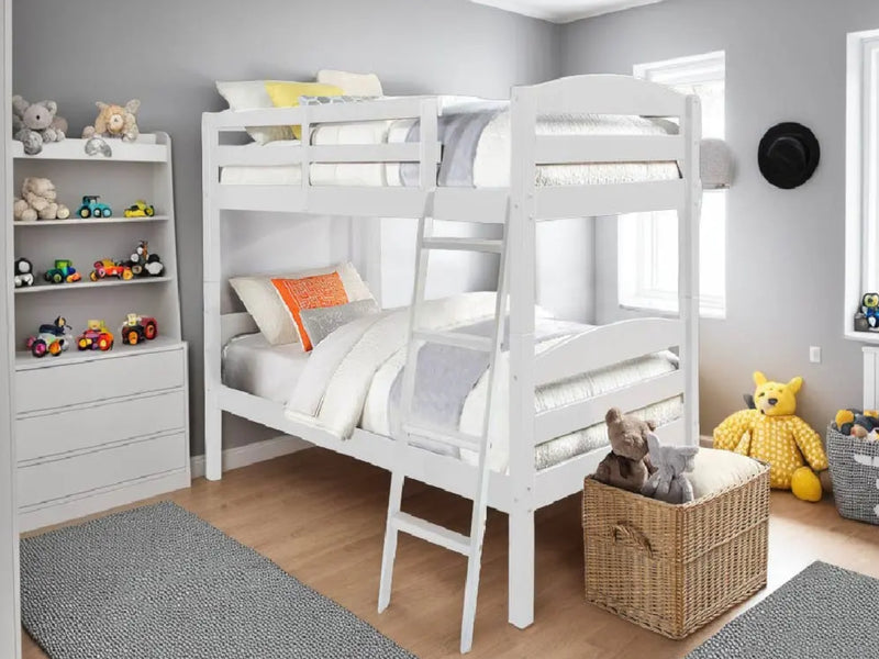 Mode wooden Bunk Bed in White