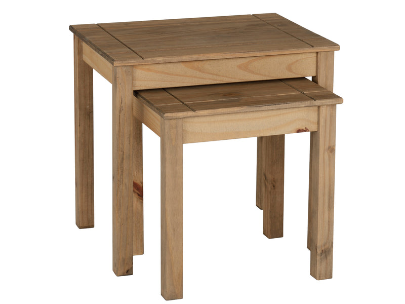 Panama Nest of 2 Tables in Natural Wax