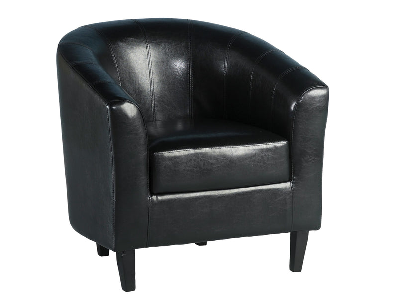 Tempo Sofa in Black Faux Leather